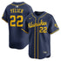Custom Christian Yelich Milwaukee Brewers Alternate Limited Jersey Navy