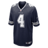 Custom Dak Prescott Dallas Cowboys Game Team Jersey Navy