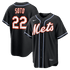 Custom Juan Soto New York Mets Alternate Replica Jersey Black