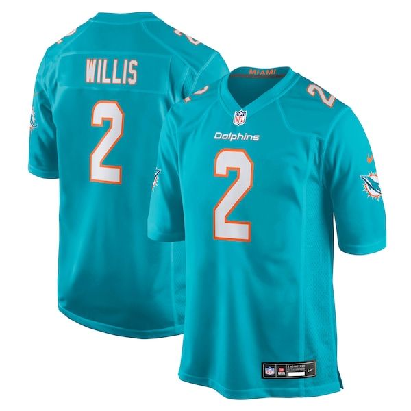 Custom Malik Willis Miami Dolphins Game Jersey Aqua