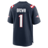 Custom A.J. Brown New England Patriots Game Jersey Navy