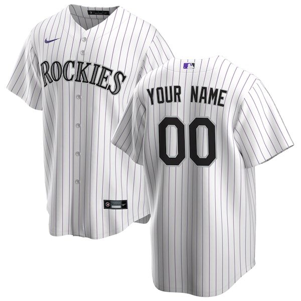 Custom Colorado Rockies Home Replica Custom Jersey White