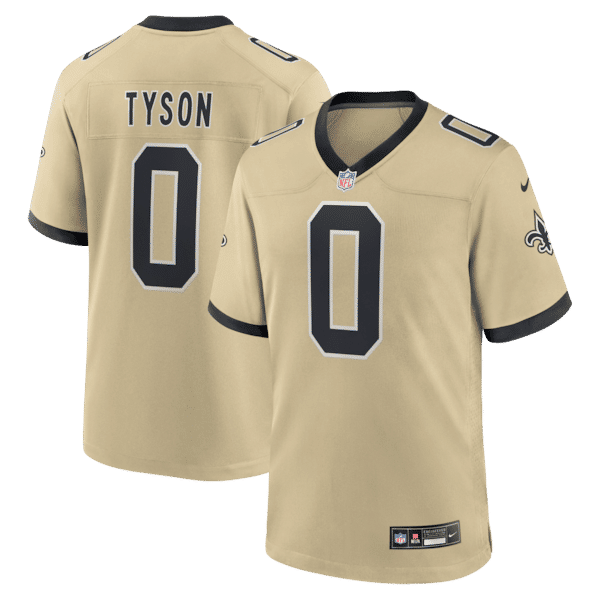 Custom Jordyn Tyson New Orleans Saints 2026 Draft Pick No. 8 Alternate Game Jersey Gold