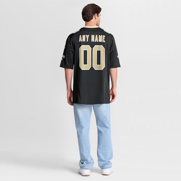 Custom New Orleans Saints Custom Game Jersey Black