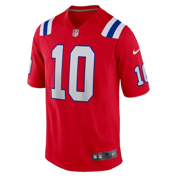 Custom Drake Maye New England Patriots Game Jersey Red