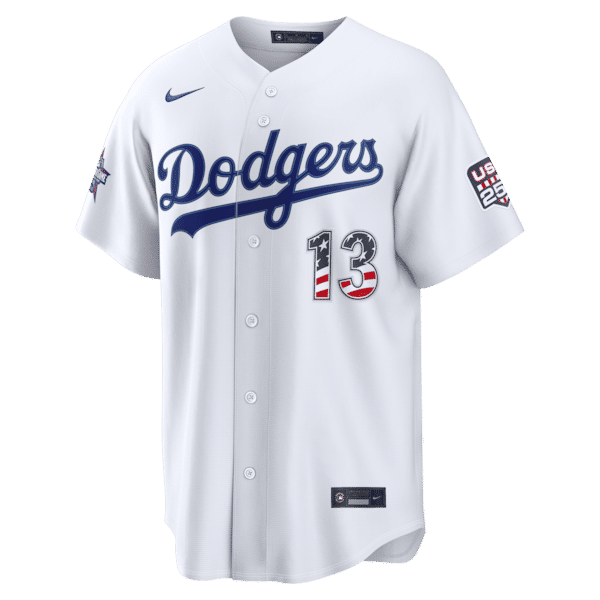 Custom Max Muncy Los Angeles Dodgers 2026 All-Star Edition Stars & Stripes White Stadium Jersey