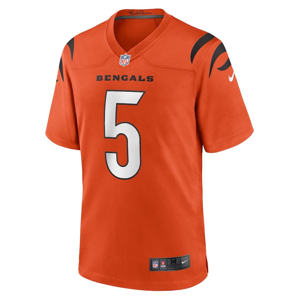 Custom Tee Higgins Cincinnati Bengals Alternate Game Jersey Orange