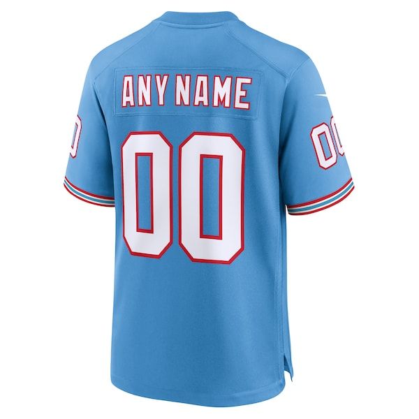 Custom Tennessee Titans Oilers Throwback Custom Game Jersey Light Blue