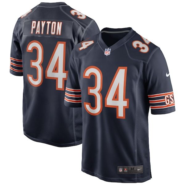 Custom Walter Payton Chicago Bears Game Retired Player Jersey Navy