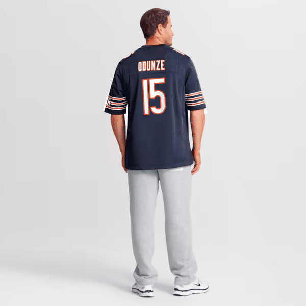 Custom Rome Odunze Chicago Bears Game Jersey Navy