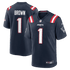 Custom A.J. Brown New England Patriots Game Jersey Navy
