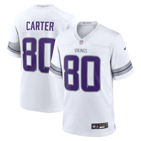 Custom Cris Carter Minnesota Vikings Alternate Retired Player Game Jersey White