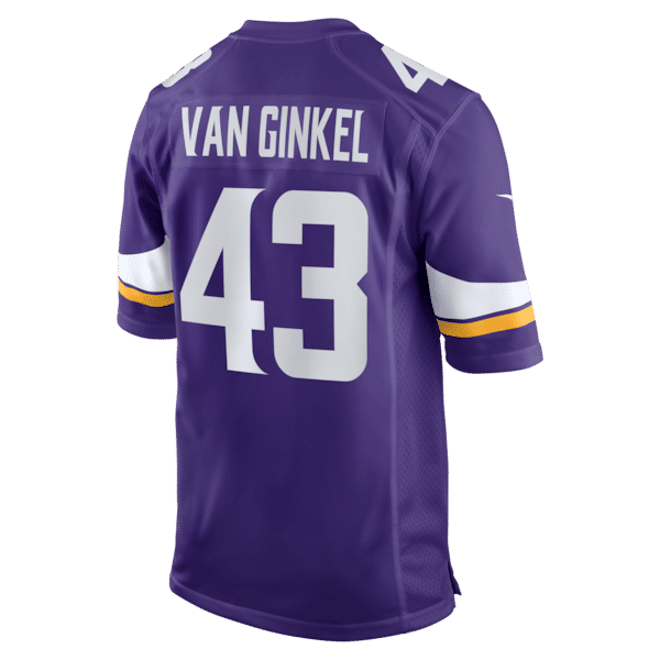 Custom Andrew Van Ginkel Minnesota Vikings Game Jersey Purple