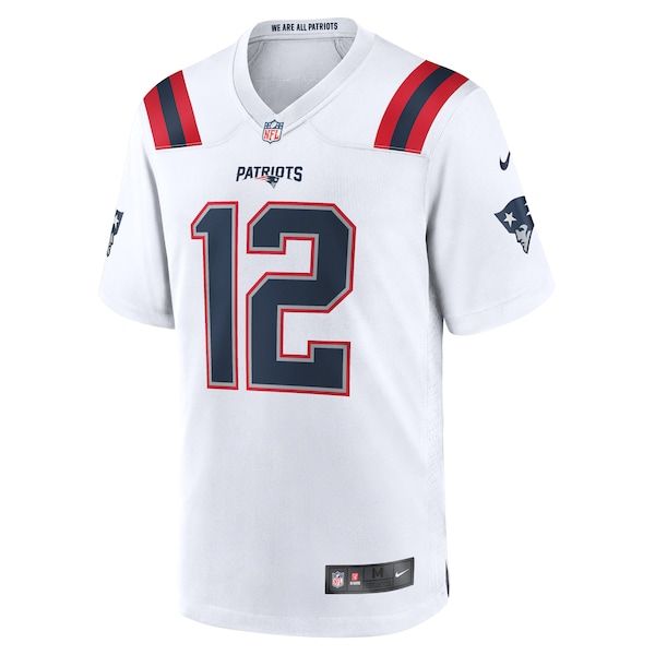Custom Tom Brady New England Patriots Retired Game Jersey White