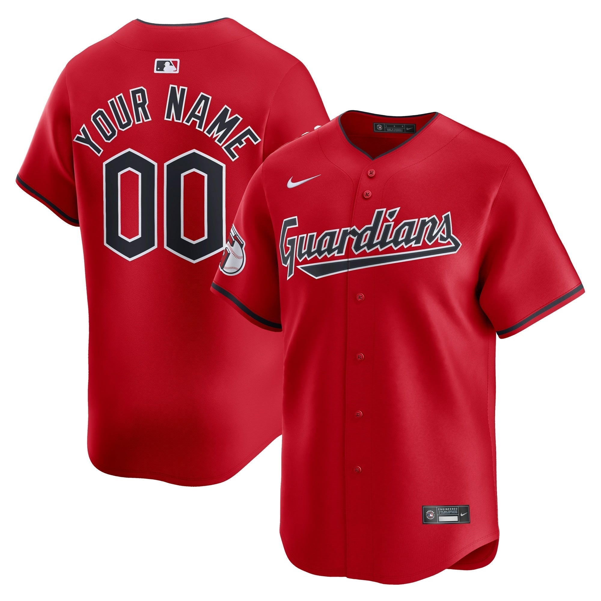 Cleveland Guardians Nike Alternate Limited Custom Jersey – Red